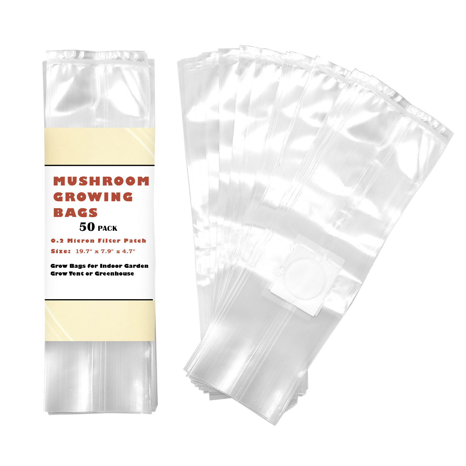 40 Pack, Mushroom Grow and Spawn Bags – Extra Thick – Size 4″ X 3.5″ X 13″