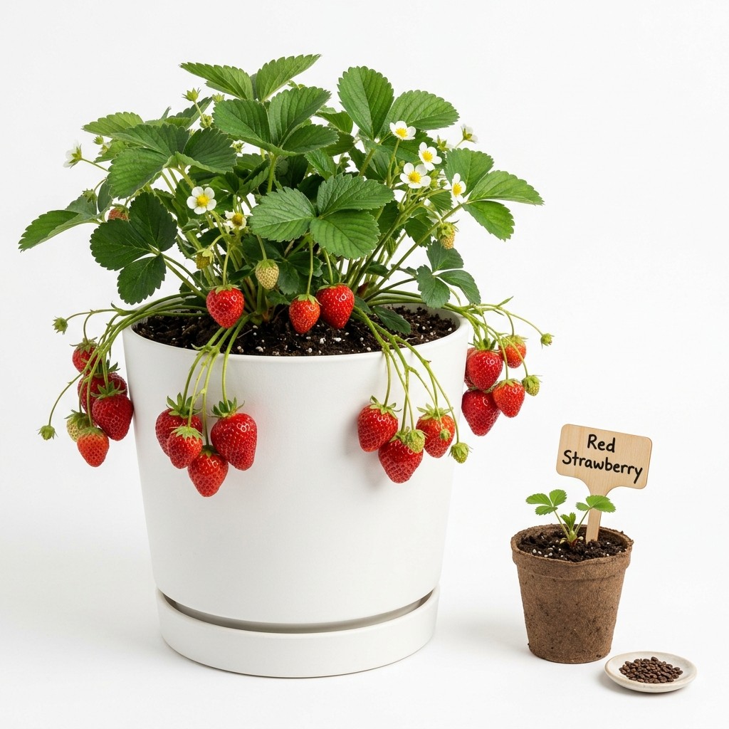 220 carefully packed Red Strawberry Seeds For Planting – Heirloom Garden Fruit